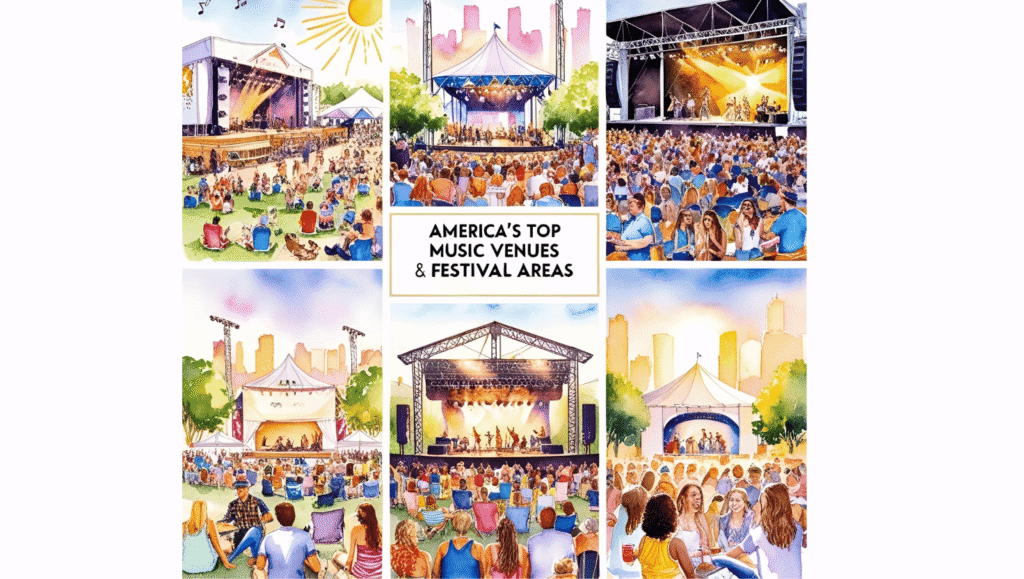 music venues and festival areas